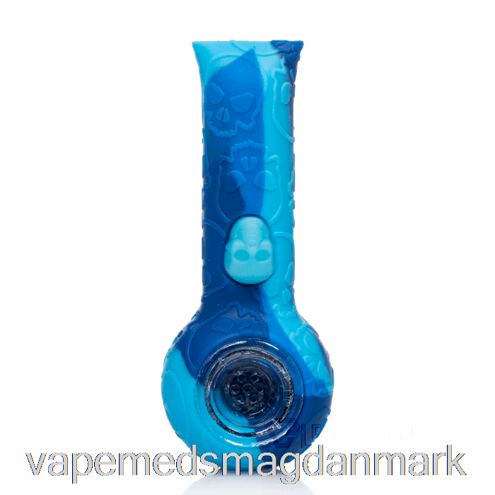 Vape Juice Stratus Silikone Kranium Håndpipe Marmorblå (babyblå/blå)